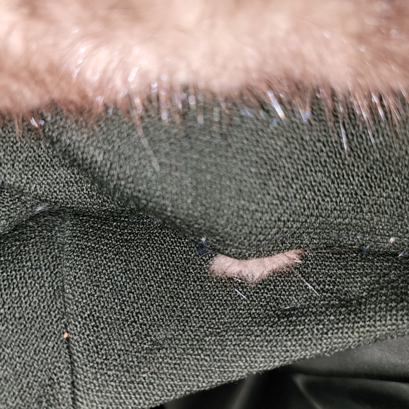 Vtg Lord & Taylor Coat Women's S? Faux Fur Collar Green Lined Retro Look - Picture 12 of 13